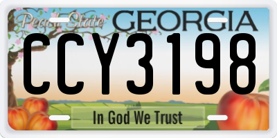 GA license plate CCY3198