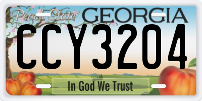 GA license plate CCY3204
