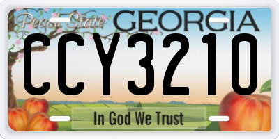 GA license plate CCY3210