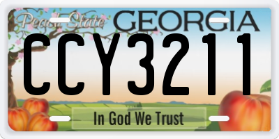 GA license plate CCY3211