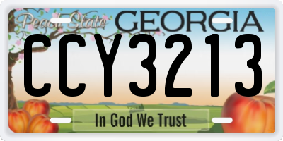 GA license plate CCY3213