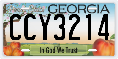 GA license plate CCY3214