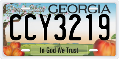 GA license plate CCY3219