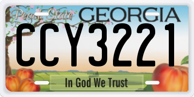 GA license plate CCY3221