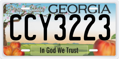 GA license plate CCY3223