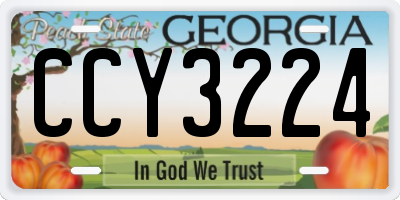 GA license plate CCY3224