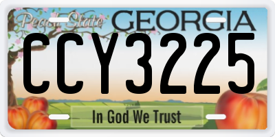 GA license plate CCY3225