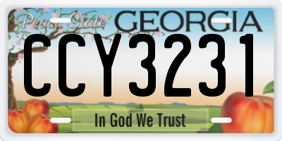 GA license plate CCY3231