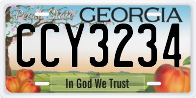 GA license plate CCY3234