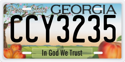 GA license plate CCY3235