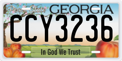GA license plate CCY3236