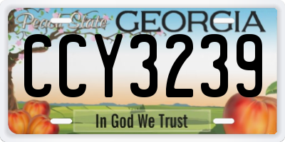 GA license plate CCY3239