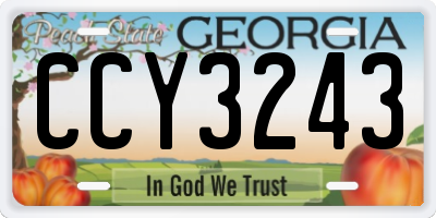 GA license plate CCY3243