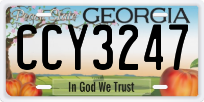 GA license plate CCY3247
