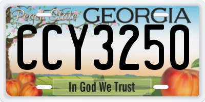 GA license plate CCY3250