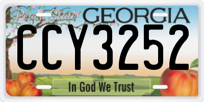 GA license plate CCY3252
