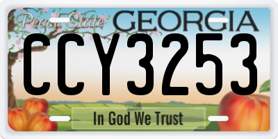 GA license plate CCY3253