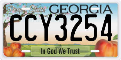 GA license plate CCY3254