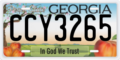 GA license plate CCY3265