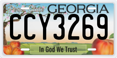 GA license plate CCY3269