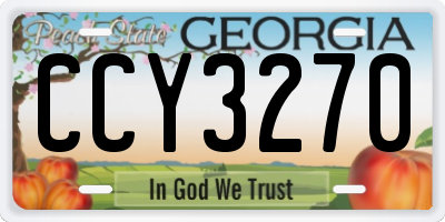 GA license plate CCY3270