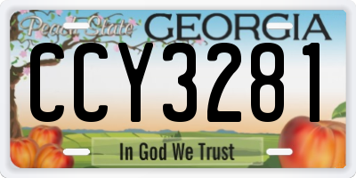 GA license plate CCY3281