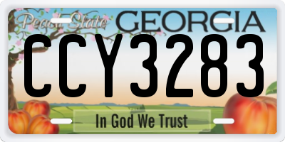 GA license plate CCY3283