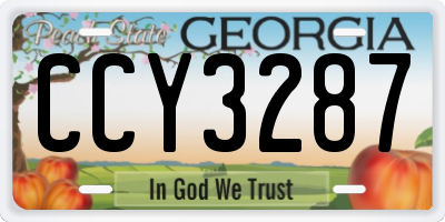 GA license plate CCY3287