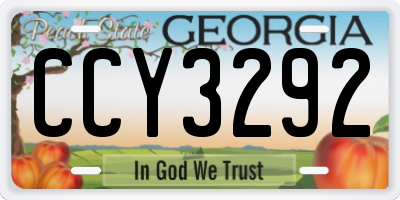GA license plate CCY3292