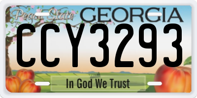 GA license plate CCY3293
