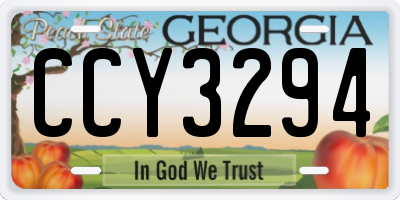 GA license plate CCY3294