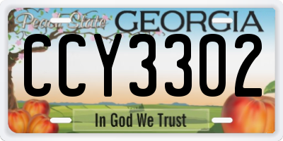 GA license plate CCY3302