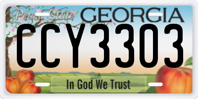 GA license plate CCY3303