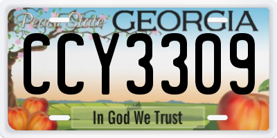 GA license plate CCY3309