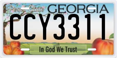 GA license plate CCY3311