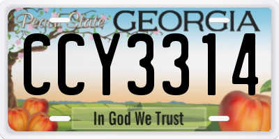 GA license plate CCY3314