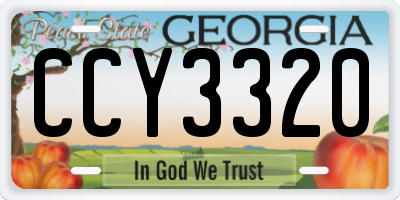 GA license plate CCY3320