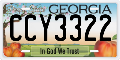 GA license plate CCY3322