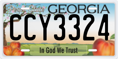 GA license plate CCY3324