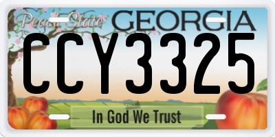 GA license plate CCY3325