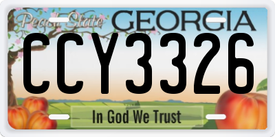 GA license plate CCY3326