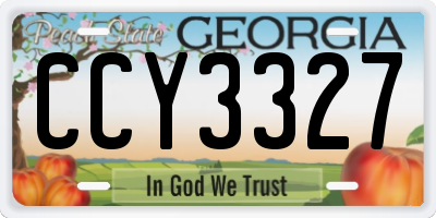 GA license plate CCY3327