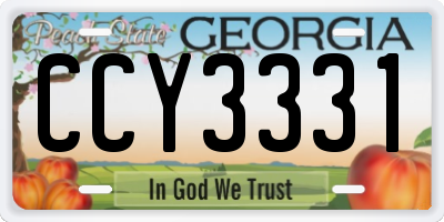 GA license plate CCY3331
