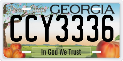 GA license plate CCY3336