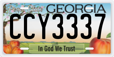 GA license plate CCY3337