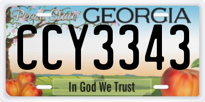 GA license plate CCY3343