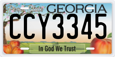 GA license plate CCY3345