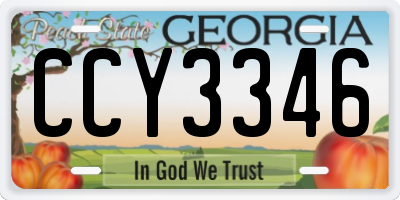 GA license plate CCY3346