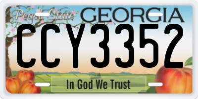 GA license plate CCY3352