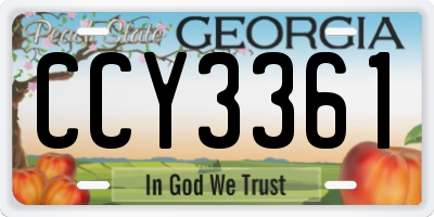 GA license plate CCY3361